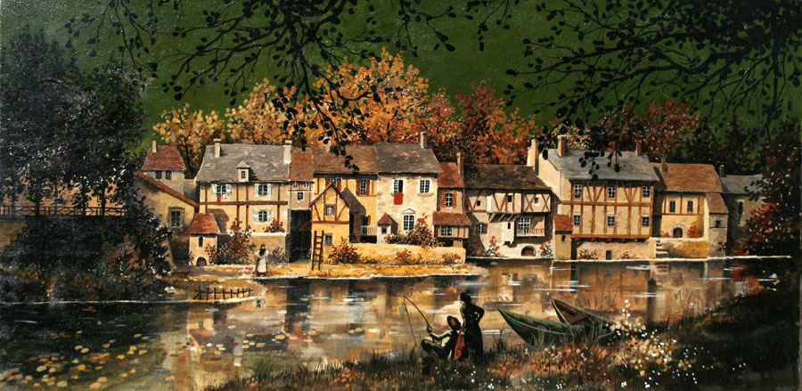 Village au bord du riv�re